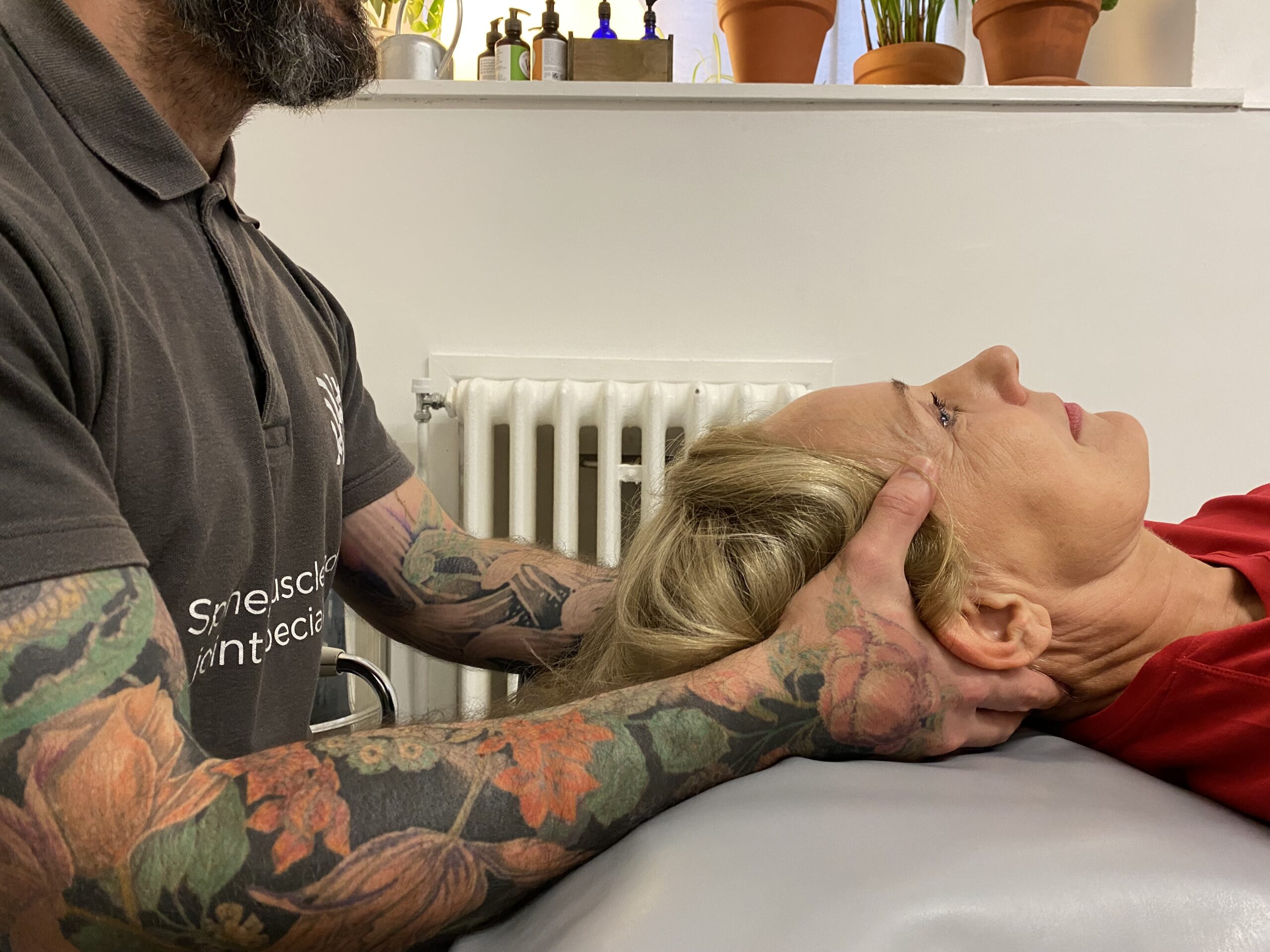 Jose giving gentle sacro-cranial therapy